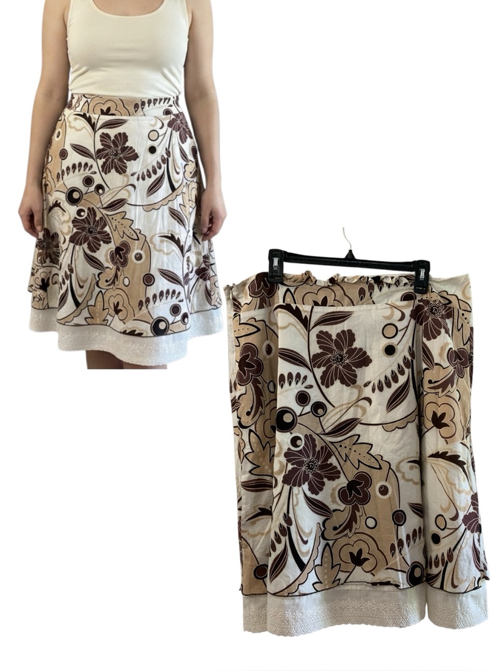Apostrophe Vintage Y2K Aline Cotton Layer Look Skirt Size 18